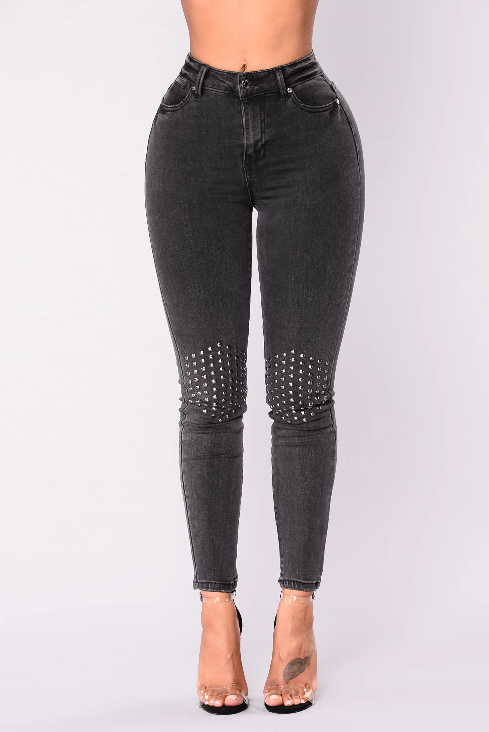 Adaline Studded Jeans - Black