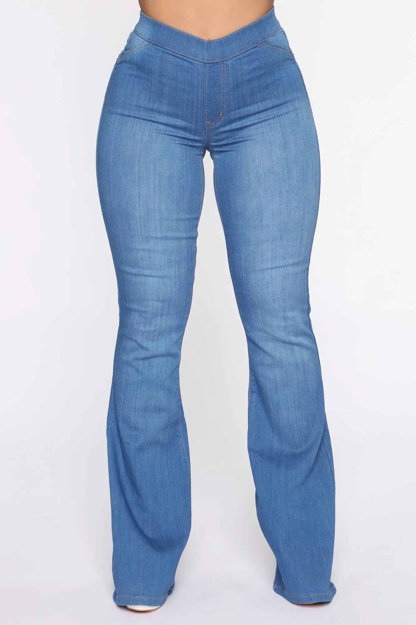 All The Right Moves Flare Jeans - Medium Blue Wash