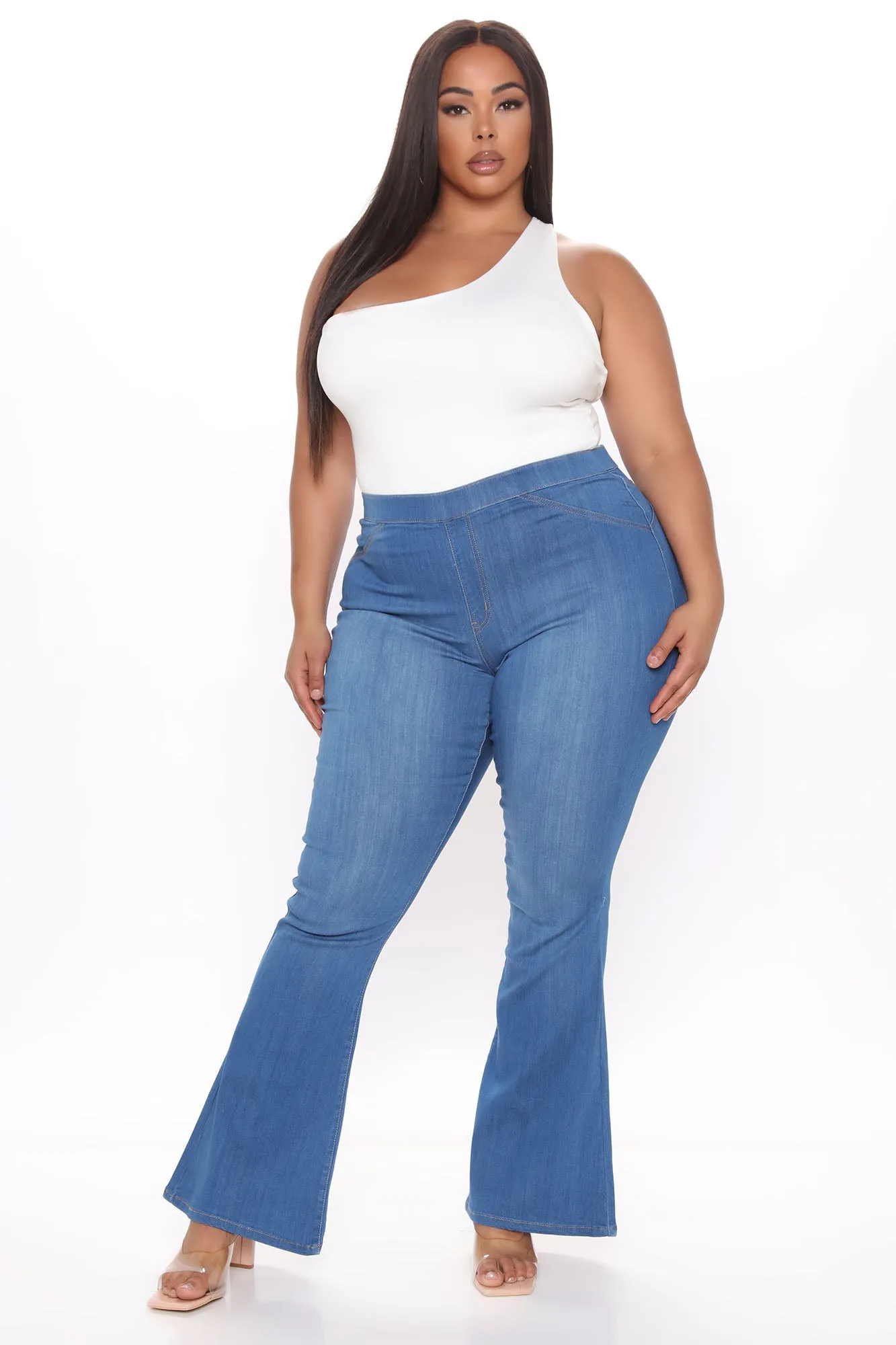 All The Right Moves Flare Jeans - Medium Blue Wash