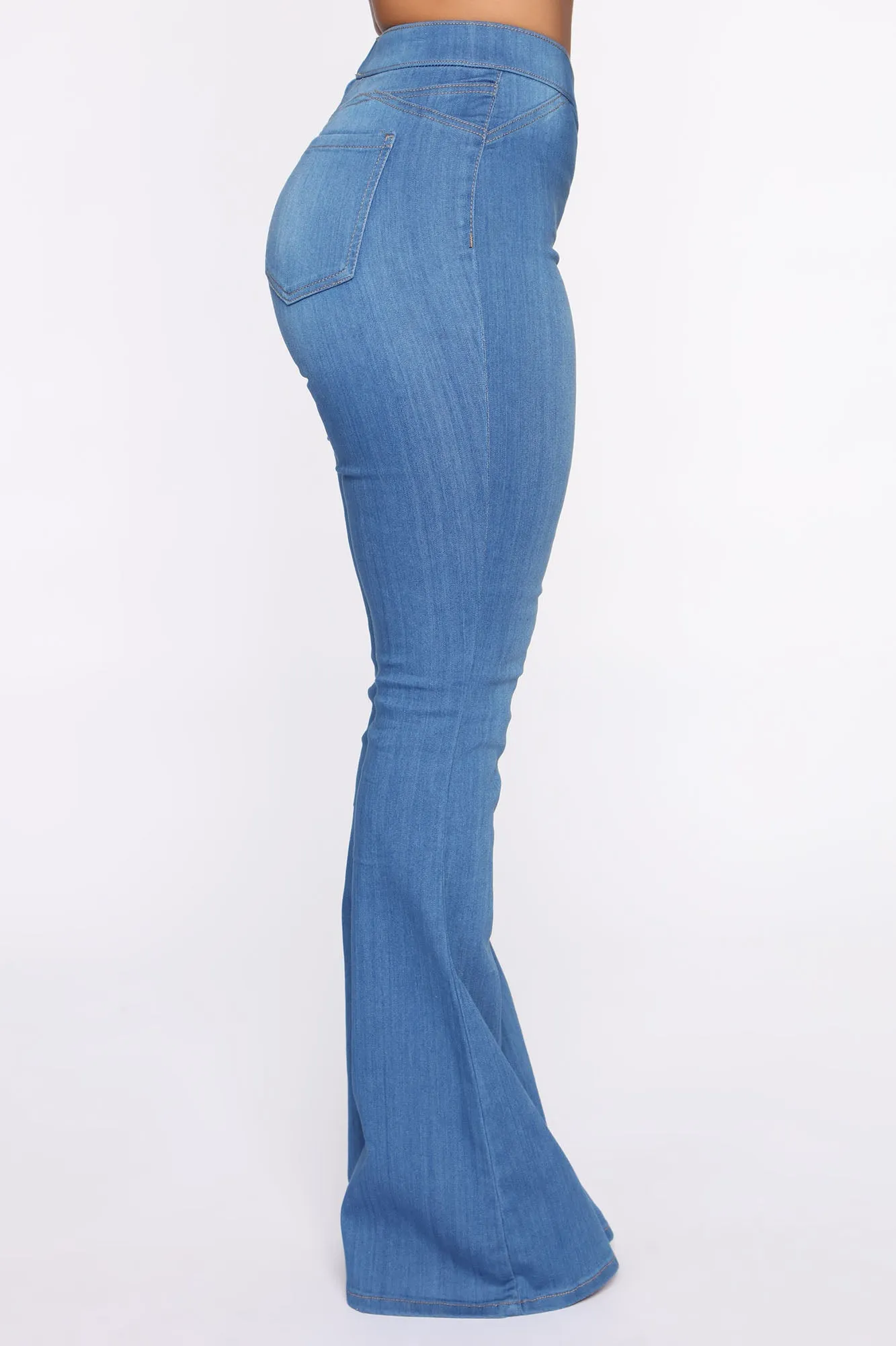 All The Right Moves Flare Jeans - Medium Blue Wash