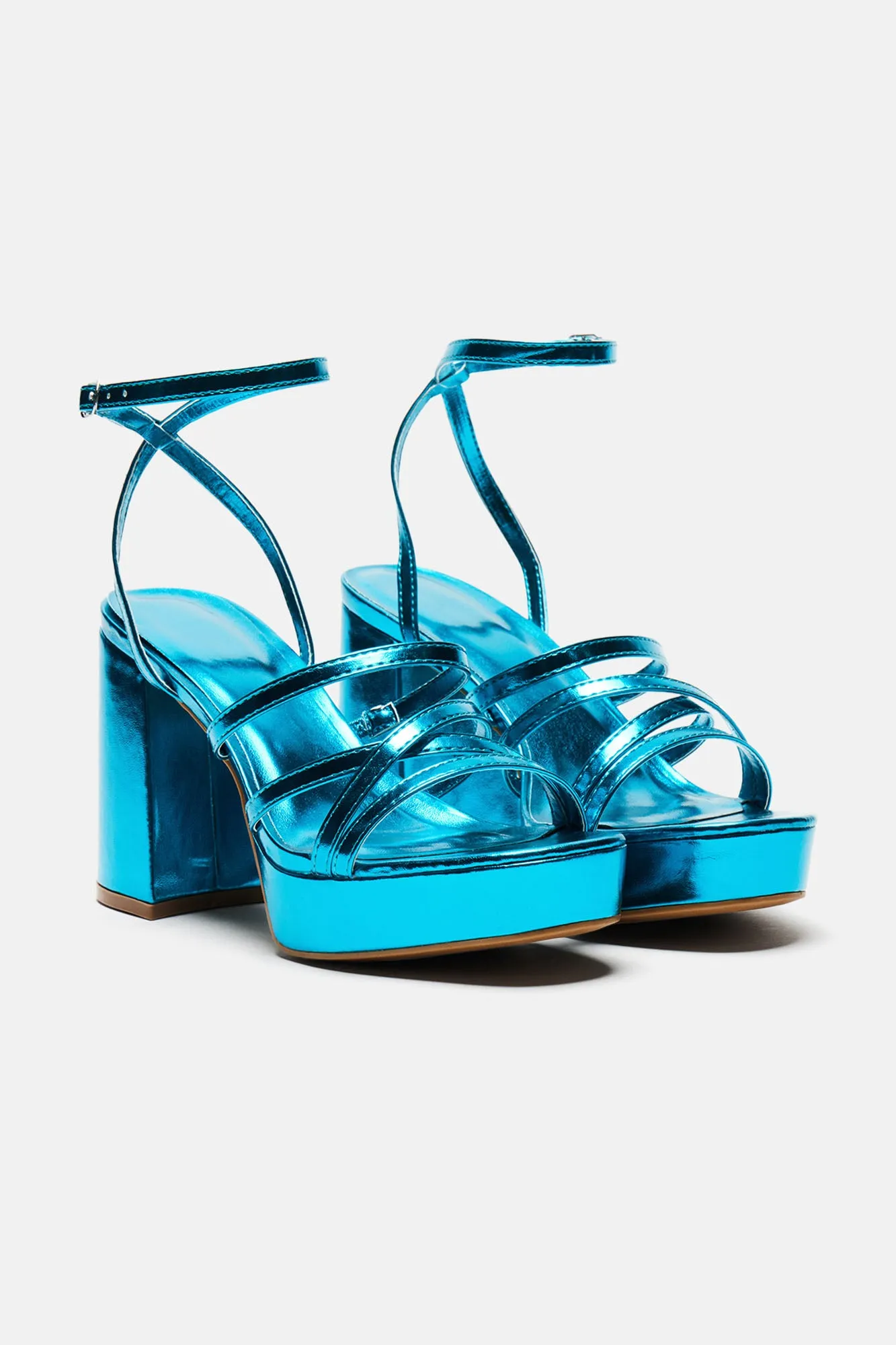 Being Pretty Platform Heeled Sandals - Turquoise