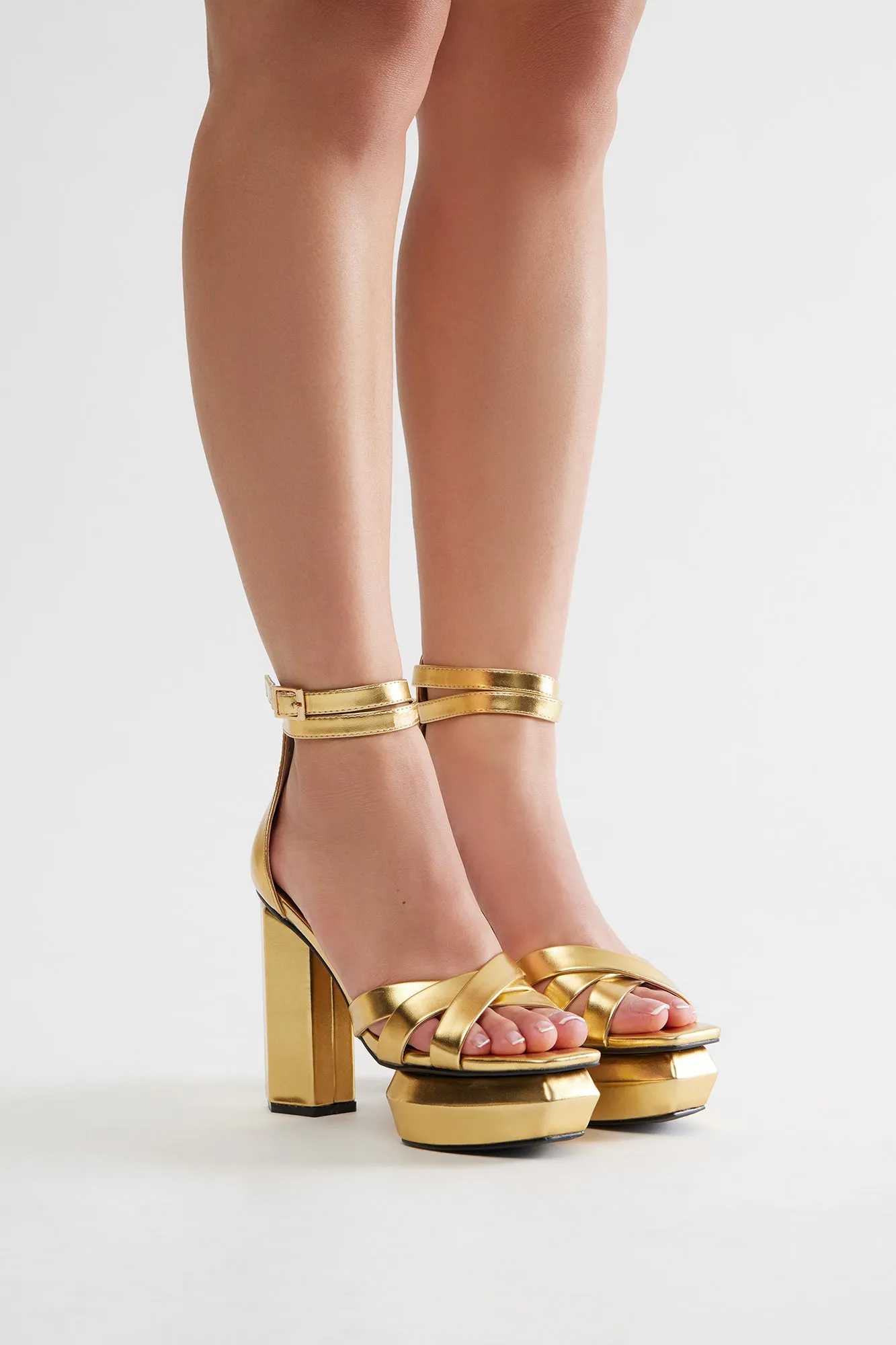 Bobbie Ultra Platform Heels - Gold