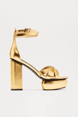 Bobbie Ultra Platform Heels - Gold