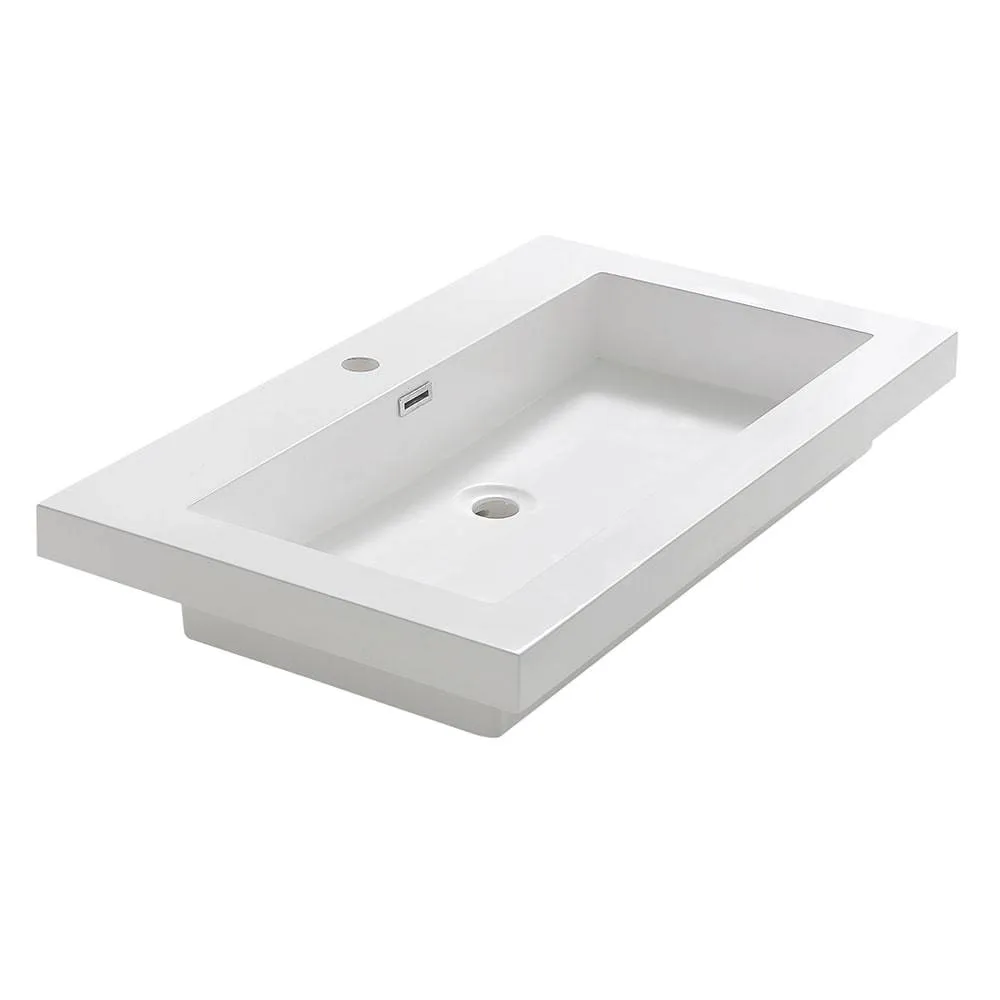 Fresca FVS8080WH Medio 32" White Integrated Sink with Countertop