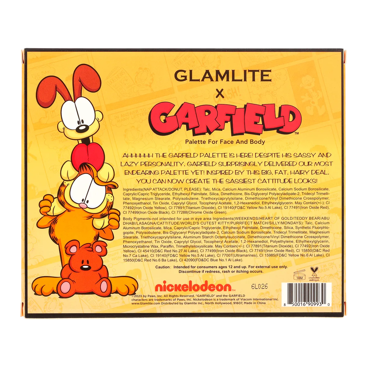 Garfield x Glamlite 12 Shadow Palette