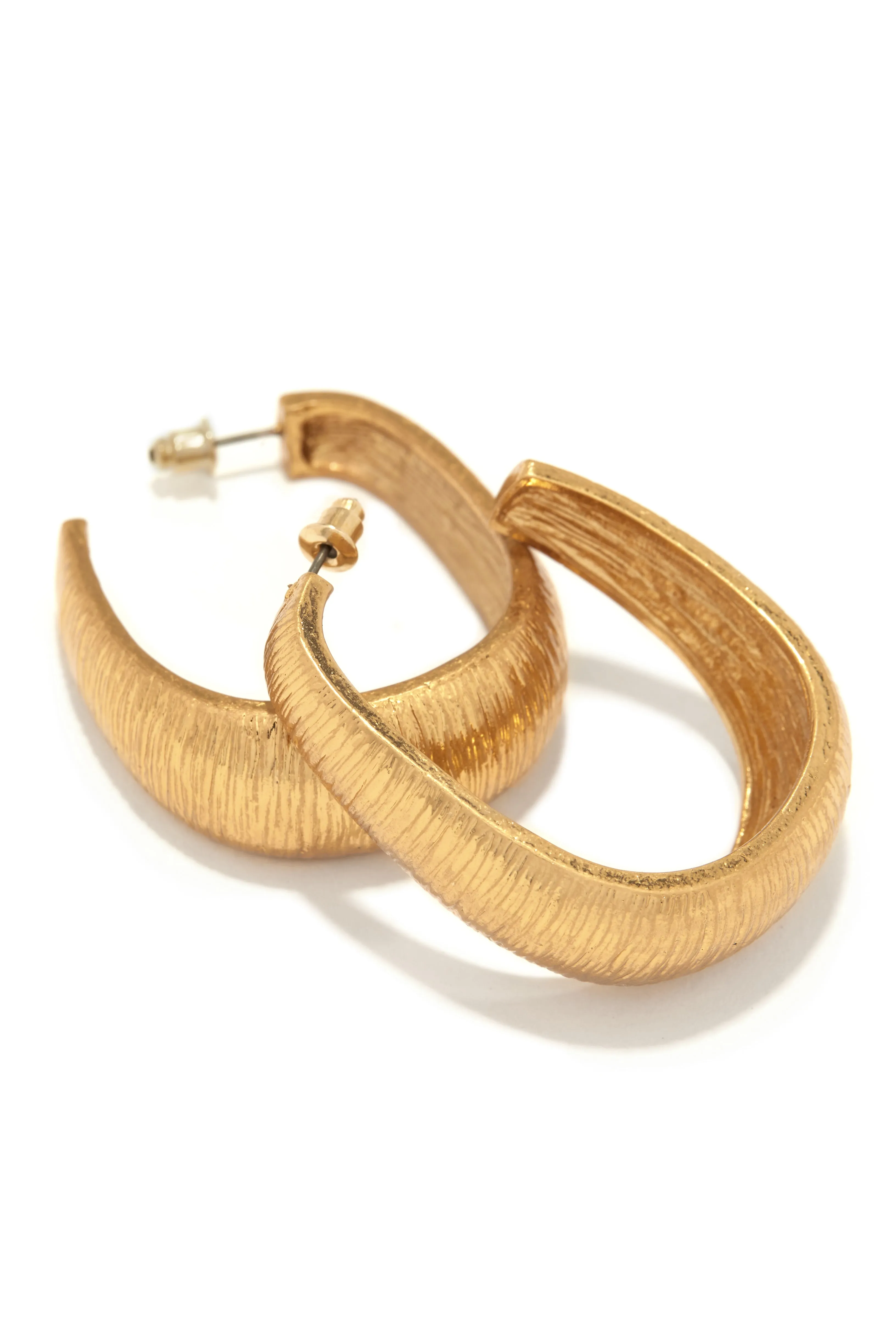 Marta Textured Statement Hoop Earring - Gold