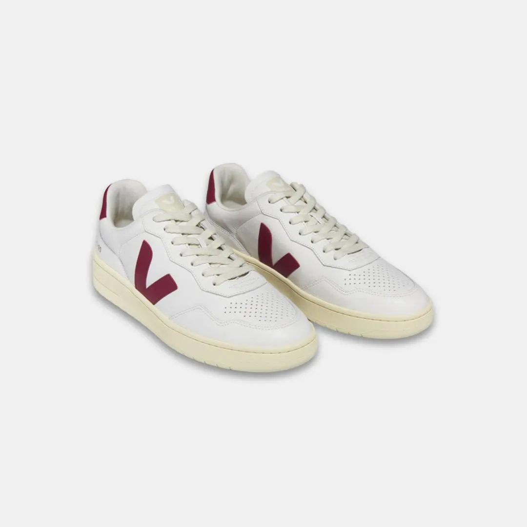 Veja Men's V-90 Leather White White Marsala