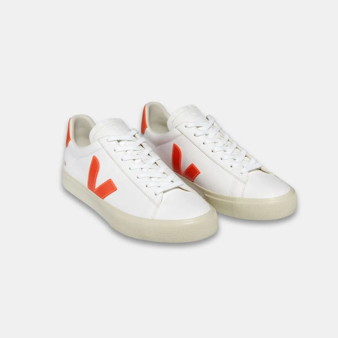 Veja Women's Campo Leather White Cobalt Orange Fluo