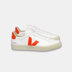 Veja Women's Campo Leather White Cobalt Orange Fluo