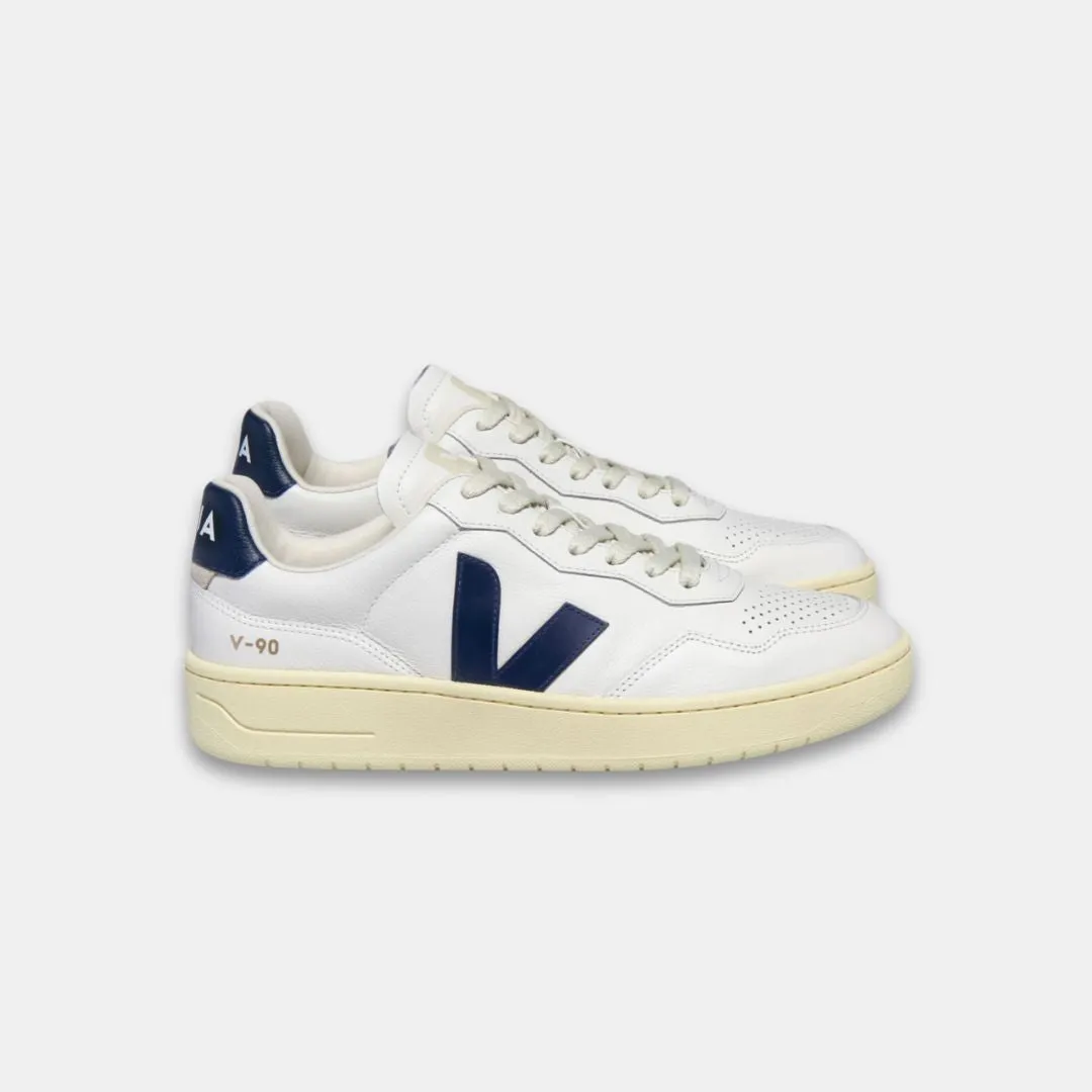 Veja Women's V-90 Leather Extra White Nautico